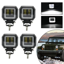 2 шт., 1 шт., 3 дюйма, 12 В, 24 В, 6000 K, 20 Вт, водонепроницаемый квадратный светодиодный светильник в виде глаз ангела, светодиодный светильник для внедорожников, автомобилей, лодок, черный