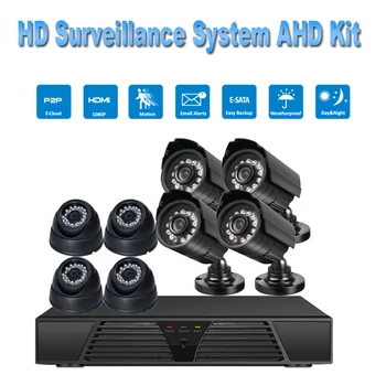 

PUAroom 8CH IP66 night vision IR-Cut AHD security camera H.264 onvif video recording Camera Security Systems