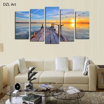 

5 panels(No Frame)Sea views Home Wall Decor Painting Canvas Art HD Print Painting Canvas Picture For Home Decor