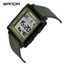 SANDA мужские спортивные часы люксовый бренд водонепроницаемый светодиодный военные часы мужские модные электронные наручные часы relogio masculino 363