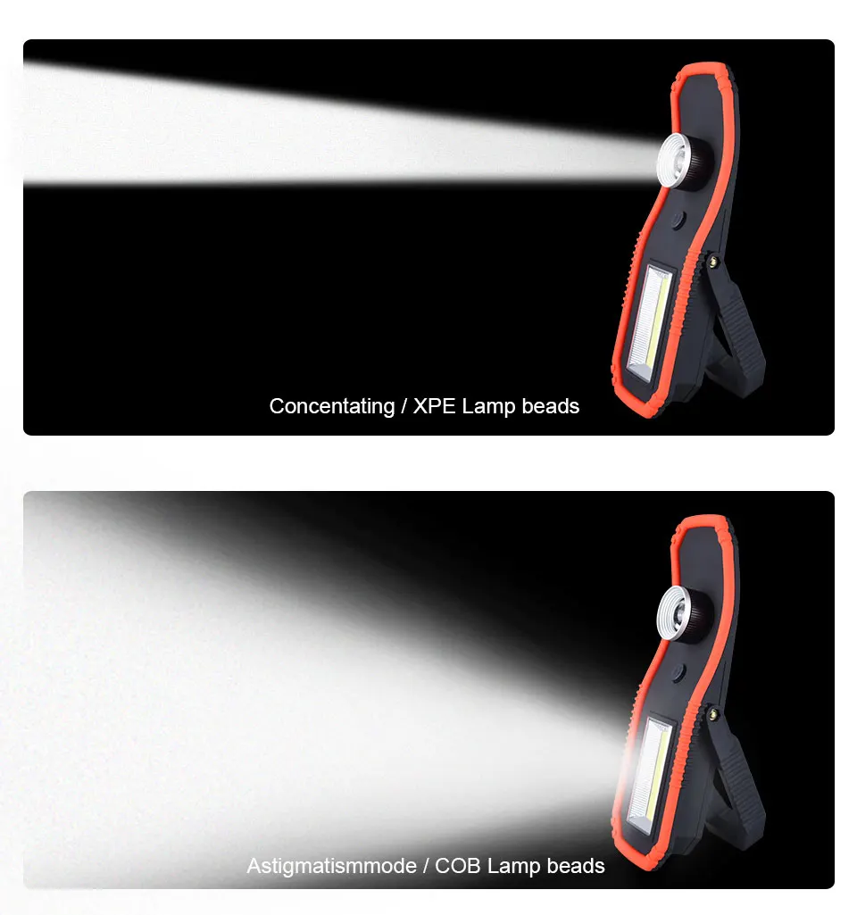 High Power LED Work Light Rechargeable Work Light Portable Lantern Searchlight LED Focus Rechargeable Magnetic Hanging Hook Lamp (9)