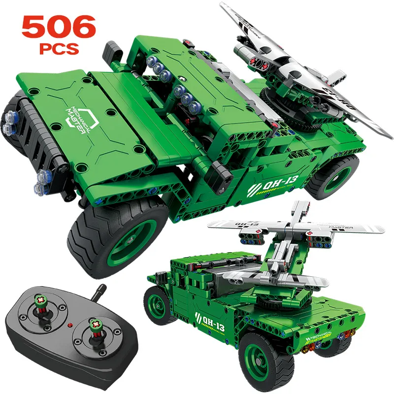 506PCS RC SUV Vehicle Building Blcoks Technic WW2 Remote Control Battle Tank War Military Bricks Toys For Boys