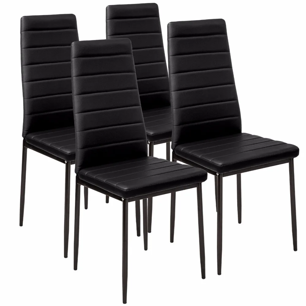 Faux Leather Dining Chair Black High Back Chrome Leg 4pcs Lot Faux Leather Dining Chair Black High Back Chrome Leg 4pcs Lot Room Dropshipping In Chairs From Furniture On Aliexpress Alibaba