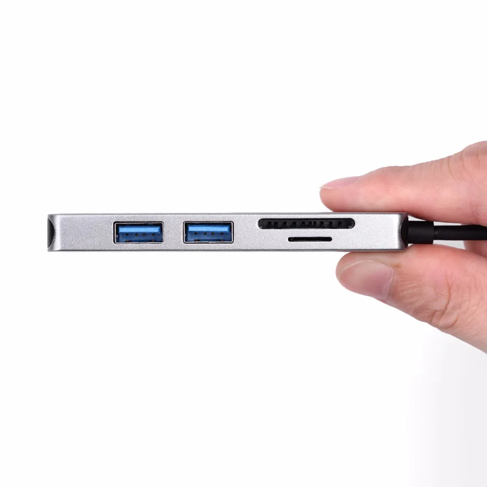5 в 1 концентратор USB Type C адаптер конвертер с 4K HDMI SD/TF кардридер и 2 3 0 порта для MacBook