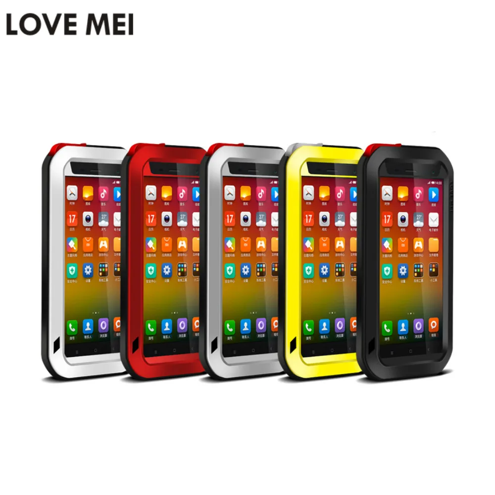 imágenes para Cubierta de la Caja Xiaomi Mi4 Caso Amor Mei Aluminio Para Xiaomi Mi4 M4 Potente Cubierta de la Vida A Prueba de agua A Prueba de Golpes Shell imágenes para Cubierta de la Caja Xiaomi Mi4 Caso Amor Mei Aluminio Para Xiaomi Mi4 M4 Potente Cubierta de la Vida A Prueba de agua A Prueba de Golpes Shell