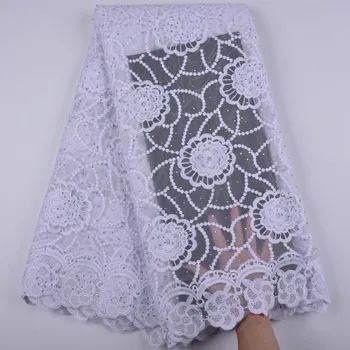 

Top Quality African Lace Fabric With Stones High Quality Embroidery French Mesh Lace Nigeria Lace Fabric Material A1363
