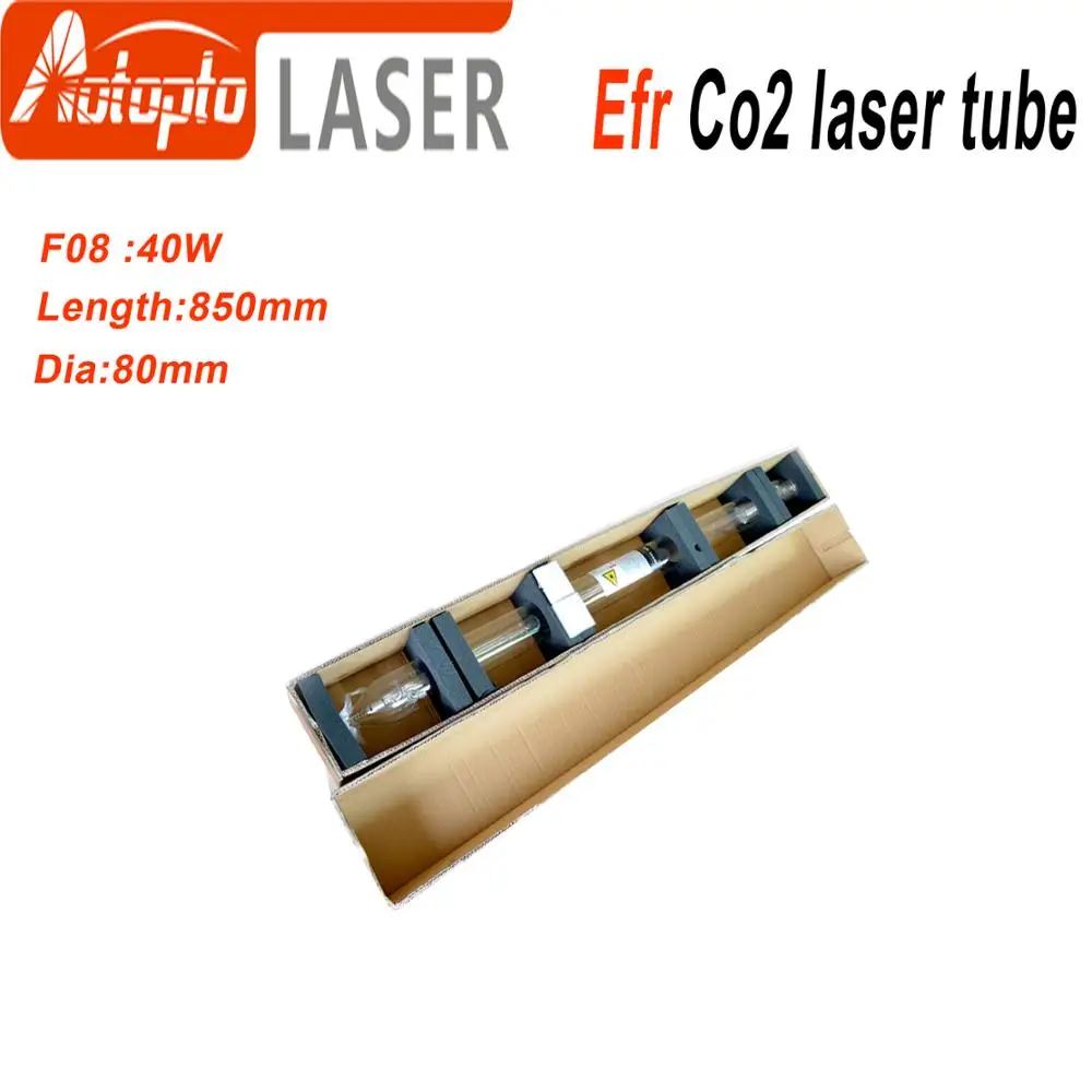 Efr CO2 Laser Tube F08 40W-50W for CO2 Laser Marking Engraving Machine Wooden Box Packing