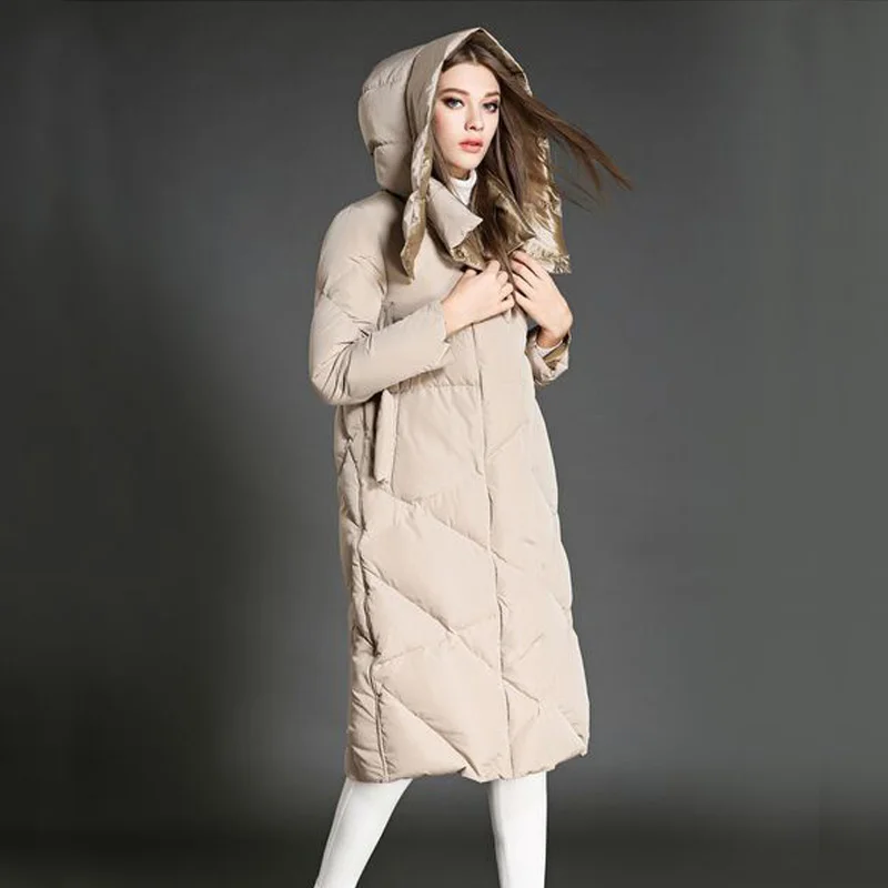 High Quality Down Parka 2017 New Fashion Winter Jacket Women White Duck