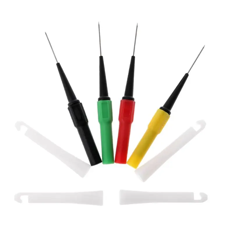 Piercing Needle Probe Pin Test Probes Red/Black/Yellow/Green Mini Wire Piercer 