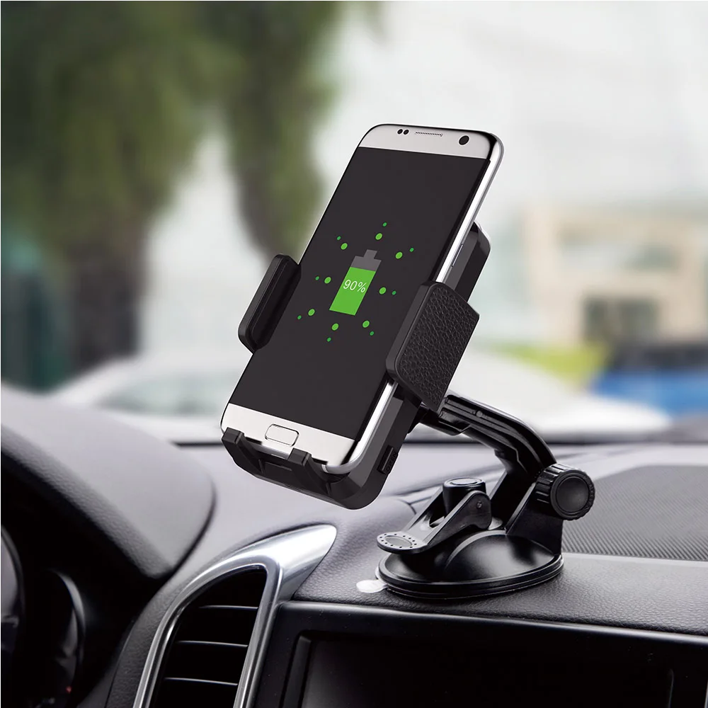 

Newestzy Car Accessories Car Mount Qi Wireless Charger For iPhone X 8 Plus Car Wireless Charging Car Holder Stand For Samsung S8