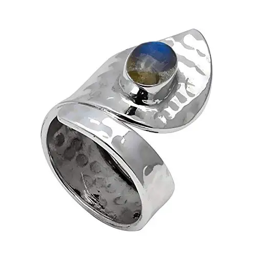

Genuine Labradorite Ring 925 Sterling Silver,USA Size :5.5, 2SR0238