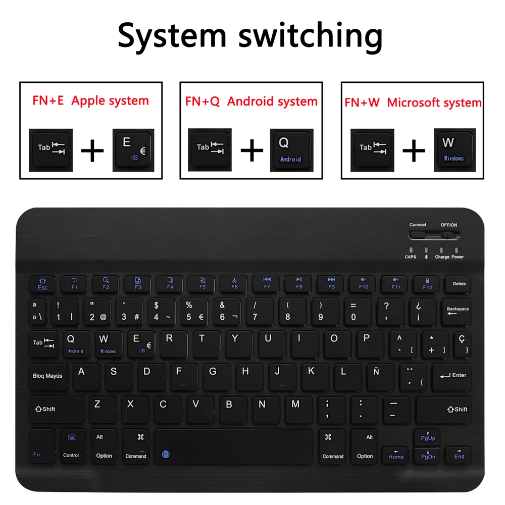 Ultra Slim Wireless Bluetooth Spanish Keyboard For IOS Android Tablet keyboard PC Windows For iPad Bluetooth Spanish Teclado pc gaming keypad