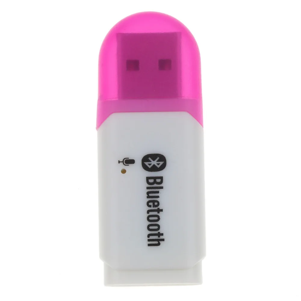 Kebidu Mini USB Bluetooth 5,0 приемник беспроводной адаптер аудио стерео автомобильный комплект с микрофоном для компьютера Автомобильный плеер динамик - Цвет: Pink