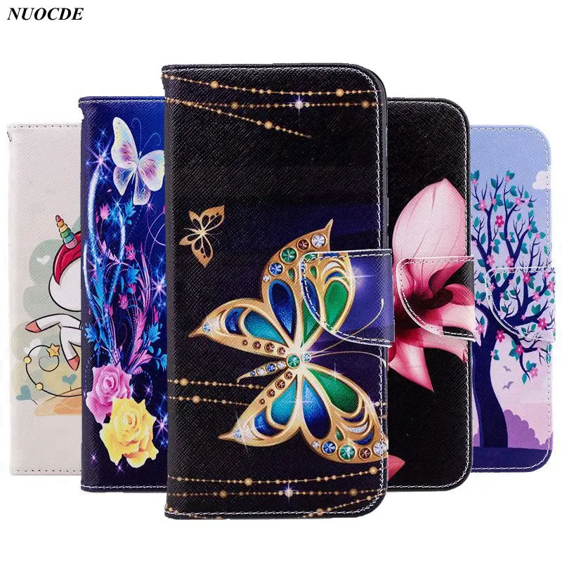 

PU Leather Case For Samsung Galaxy A6 2018 Colorful Wallet Painted Cover for Samsung Galalxy A6 Plus A6+ 2018 With Card Slot