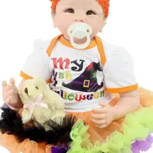 Ручной работы Мягкие силиконовые Reborn Baby Doll 2" Девочка Кукла реалистичные куклы новорожденных детей игровой дом игрушки для детей 55 см