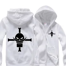 Anime One Piece Edward Newgate figure hoodies sportswear zipper Sweatshirt cotton add plush winter warm cosplay Costume 2015 new one piece figure white beard vs sakazuki edward newgate pvc anime figure toys japanese figure