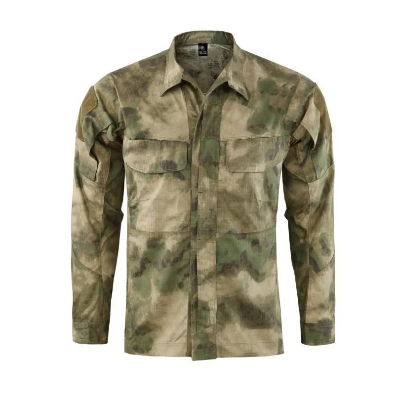 Тактическая Мужская Уличная камуфляжная рубашка для рыбалки альпинистская велосипедная одежда военная тренировочная походная одежда Мужская охотничья быстросохнущая верхняя одежда - Цвет: green camo