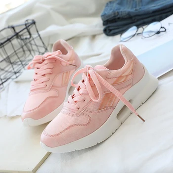 

Women Sneakers Nice Summer Women Casual Shoes Fashion Breathable Mesh Flats Platform Pink White Casual Women Shoes