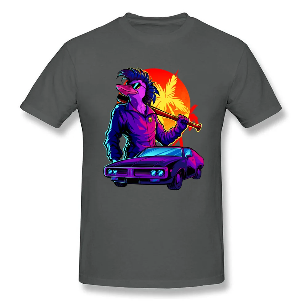 Miami Duck Normal Tops & Tees Short Sleeve for Men Pure Cotton Summer Autumn Crewneck T-shirts Unique Tee Shirt Dominant Miami Duck carbon