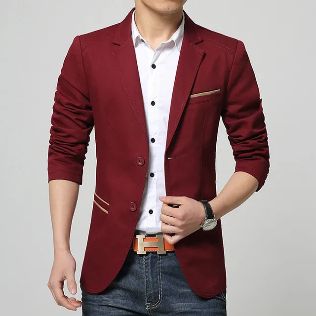 outfit blazer rojo hombre