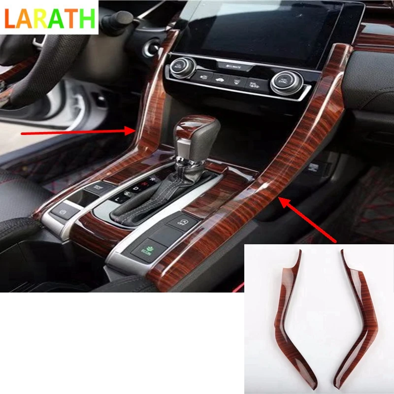 3pcs ABS Gear Shift Panel Decorate Cover Trim For Honda Civic 10th Gen 2016-2017