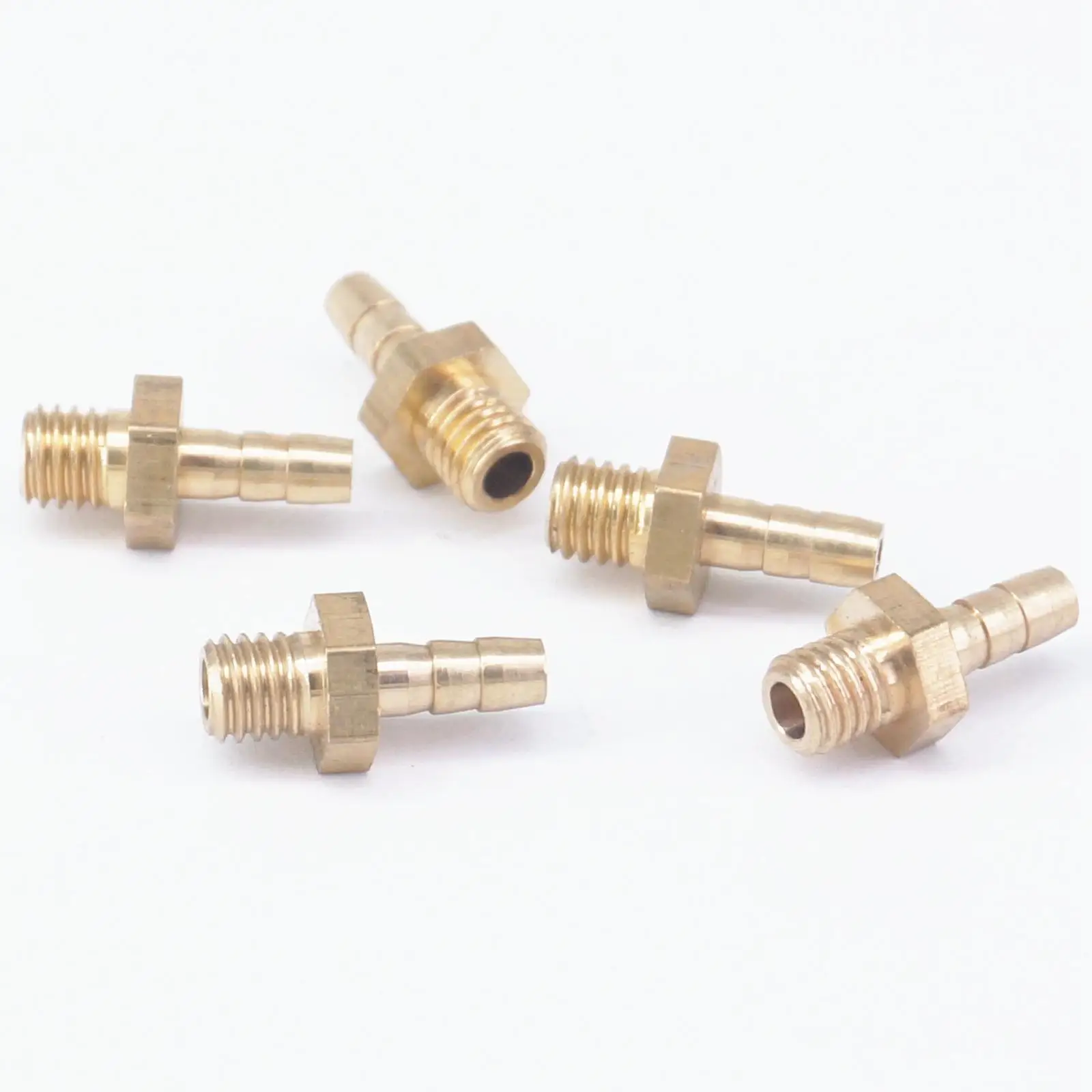 

LOT 5 Hose Barb I/D 3mm x M5 Metric Male Thread Brass coupler Splicer Connector fitting for Fuel Gas Water