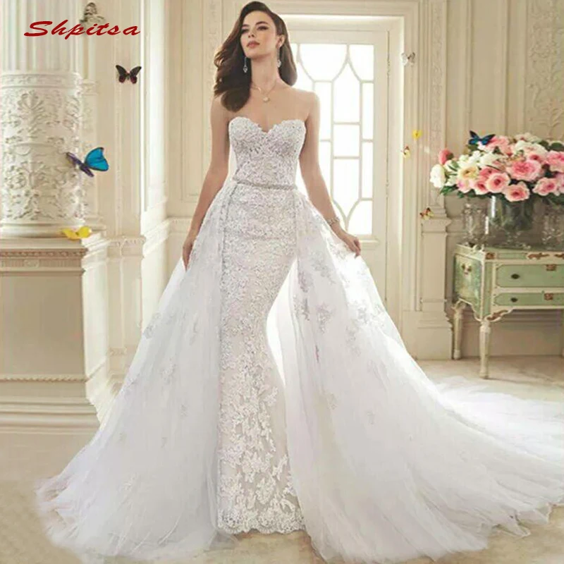 

Vintage Lace Wedding Dresses Tulle Turkey Two 2 Piece Plus Size Bride Bridal Weding Weeding Dresses Wedding Gowns 2019