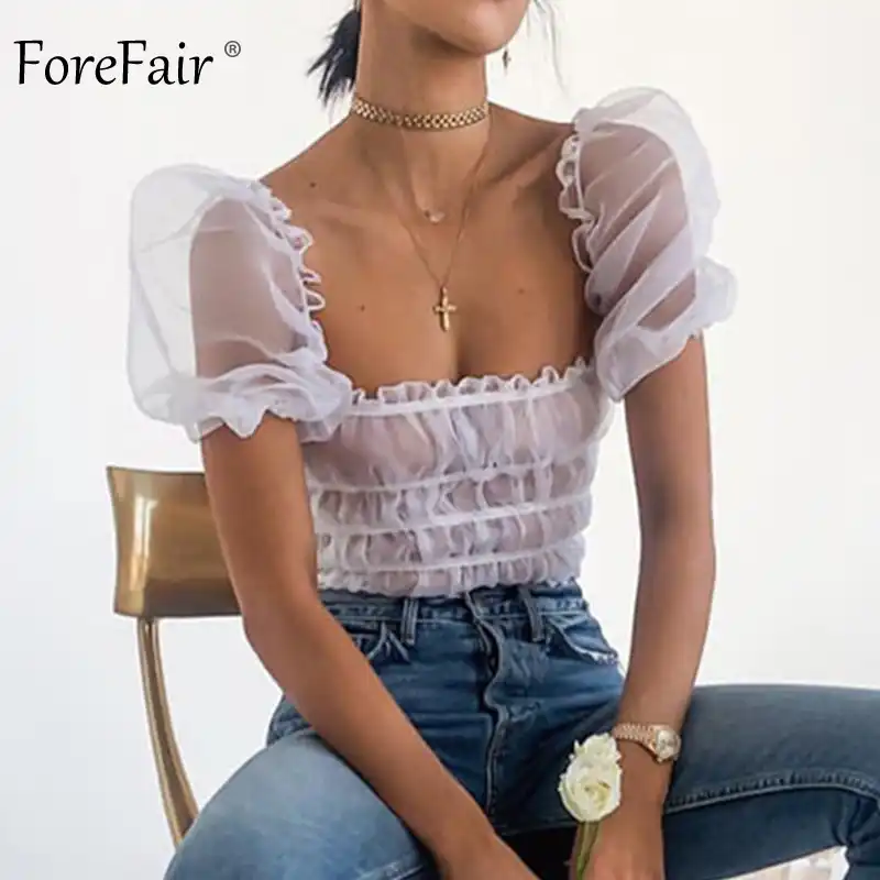 sheer shoulder top