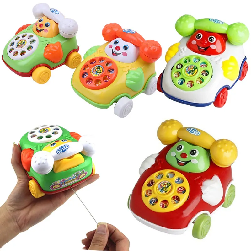 

2018 New Cartoon Kids Baby Develop Intelligence Educational Toys Pull Line Phone Children Christmas Gift 88