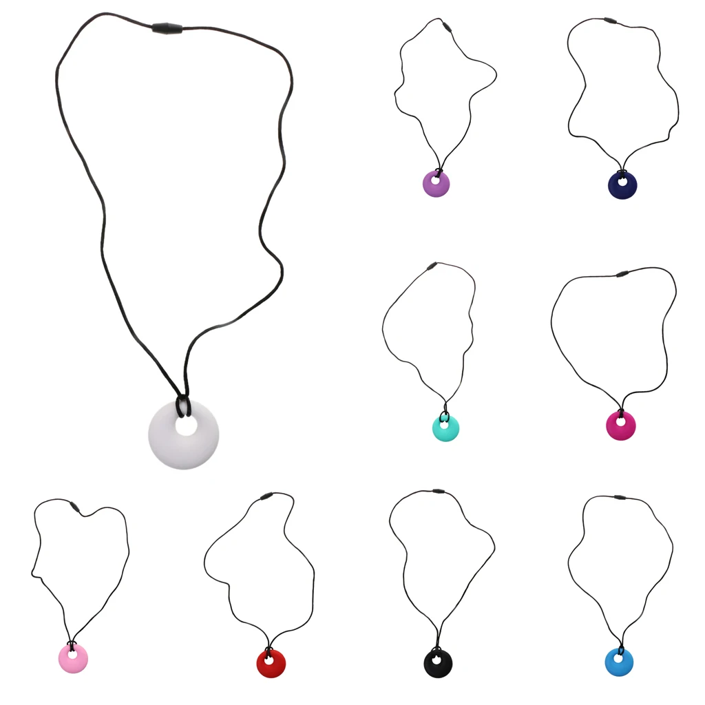 Silicone Teething Nursing Breastfeeding Necklace Chewing for Infant Toddlers Baby Teether Soother Toy 9Colors