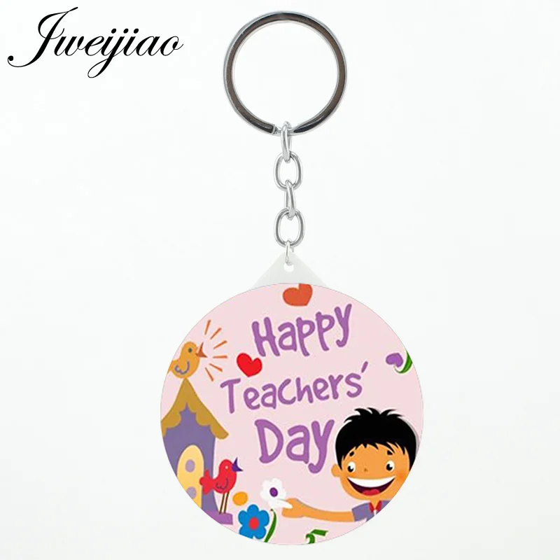

JWEIJIAO thank you teacher DIY Vanity mirror keyrings apple pencil handmade game Portable mirror from Chinese Design FQ475