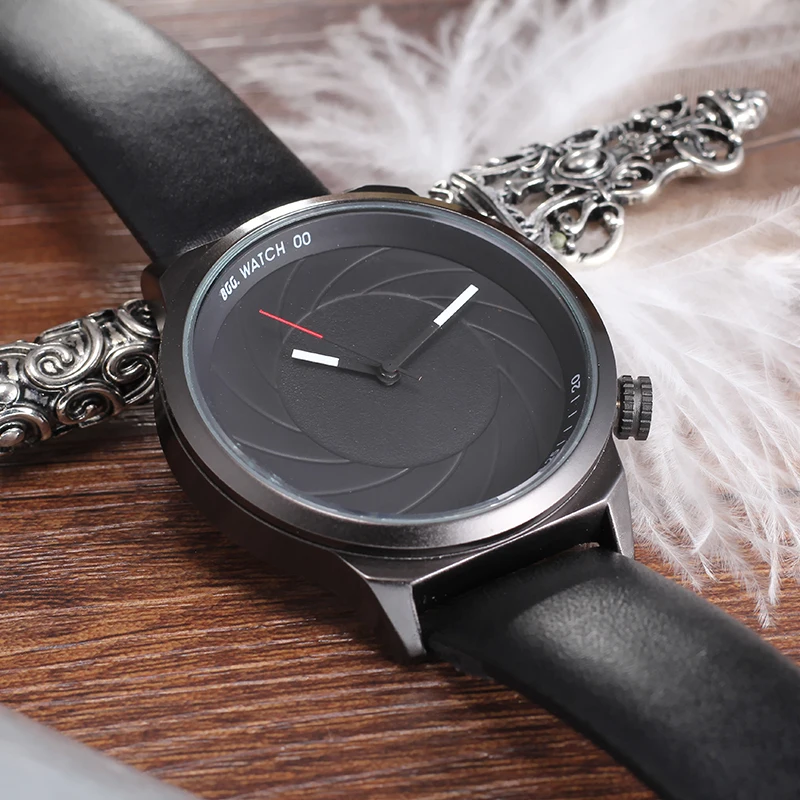 

2018 BGG Brand New Design Camera Style Women Watch Gunuine Leather and Mesh Steel Strap Fashion Ladies Wristwatch Girls Gift