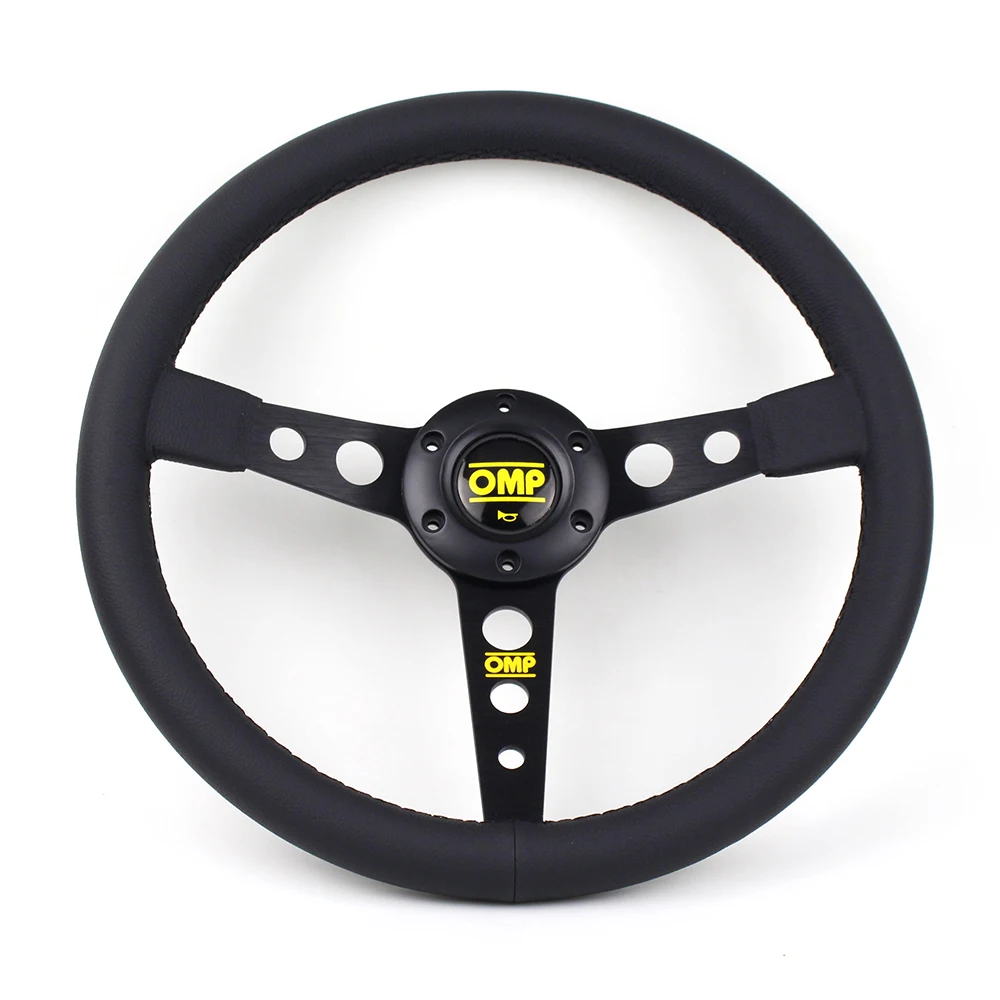 OMP Racing Steering Wheel 350mm 14inch Leather Flat Sport Steering