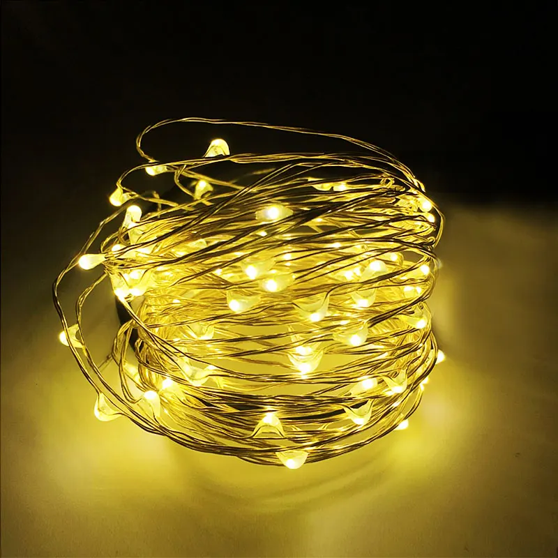 Silver Wire LED String lights 2M 3M 5M 10M Waterproof Holiday lighting For Fairy Christmas Tree Haloween Wedding Party Decor