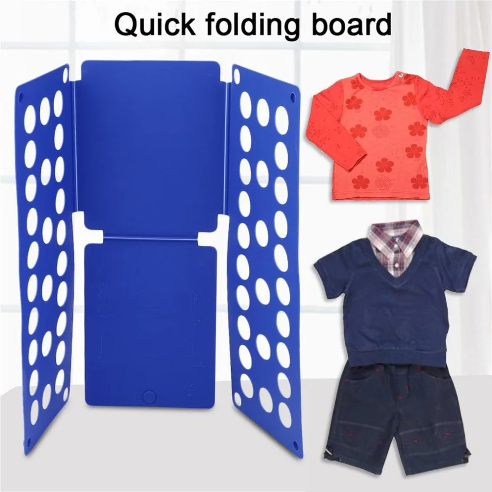 

Practical And Durable Small Size Laundry Kid Magic Fast Speed Folder Clothes T-Shirt Fold Board Blue Convenient Tools