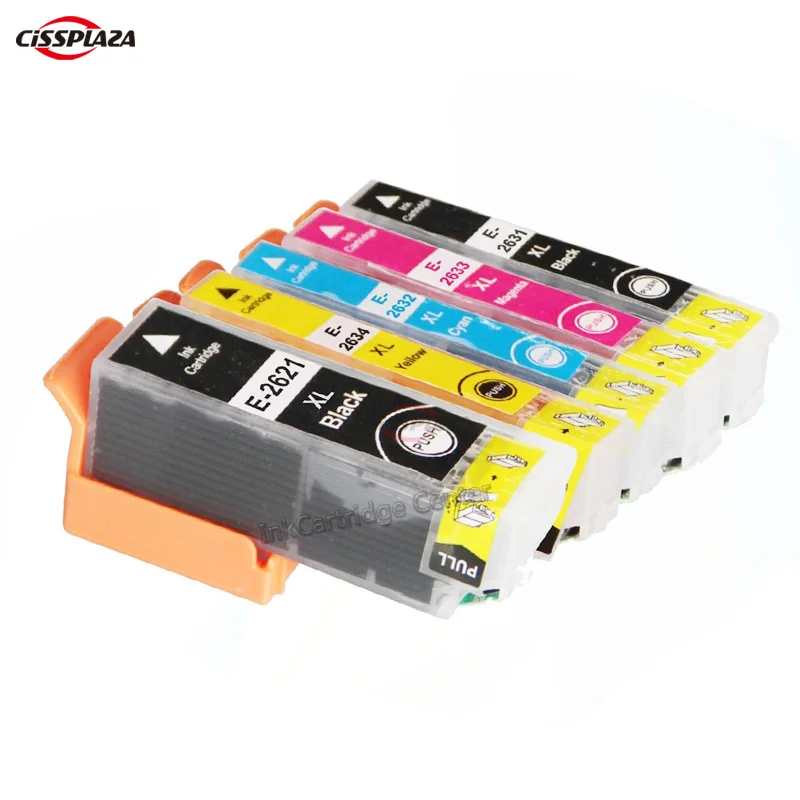

CISSPLAZA 5C Ink Cartridge compatible for epson XP600 XP605 xp700 XP520 XP620 XP625 XP720 XP820 XP610 XP615 XP710 XP810 T2621