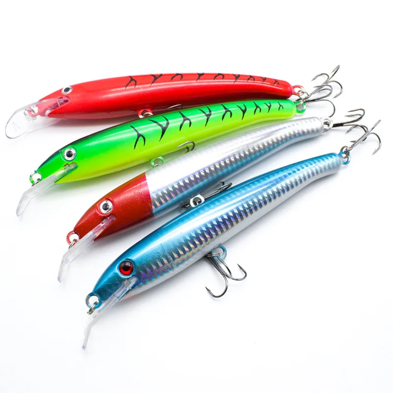

Burle Fishing 2pcs 18.5cm/25.7g Minnow Hard Bait with 2 Treble Hooks Bent Tongue Wobbler Artificial Fishing Lure