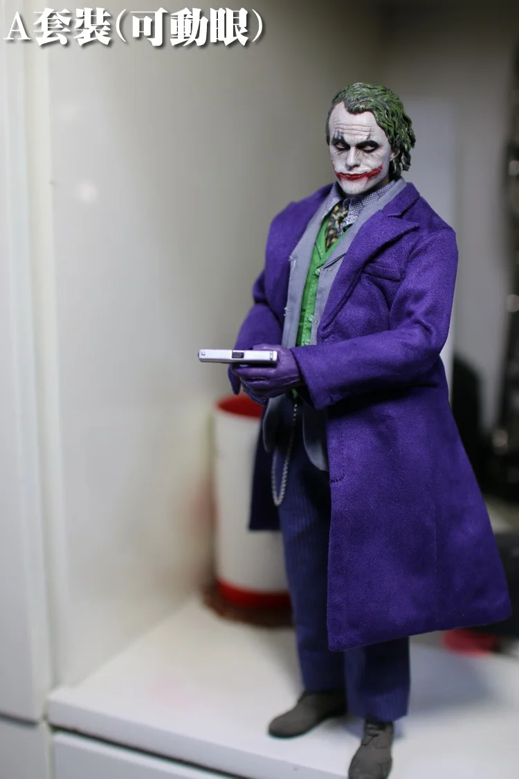 

1:6 scale Super flexible male figure Batman JOKER Heath Ledger Movable eyes 12" action figure doll Collectible Model toy No box