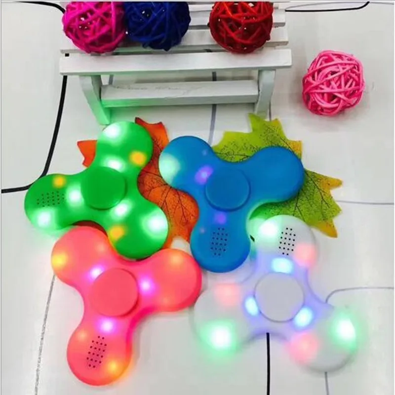 

2017 Hot Sales LED Light Bluetooth Speaker Finger Spinner Tri-Spinner Fidget Anti Stress Hand Spinner Bluetooth Speaker