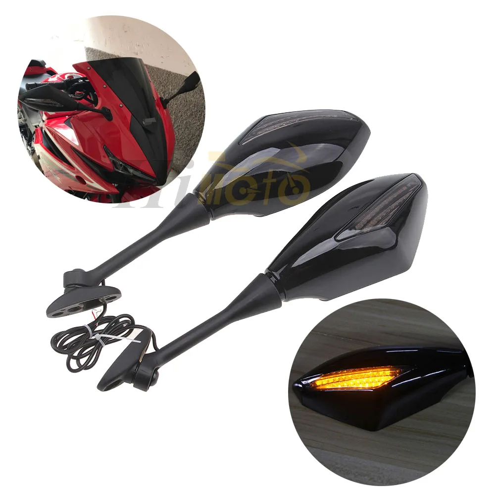 Зеркало заднего вида со светодиодными поворотниками Для Мотоциклов Honda CBR600RR 03 14