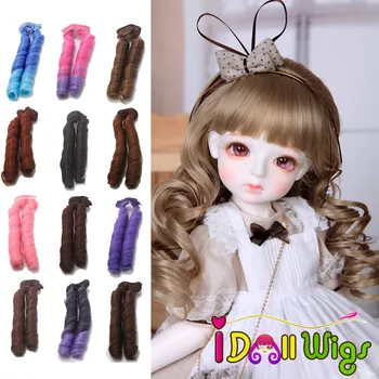 

Heat Resistant Wire Hair Wefts 5pcs/lot Spiral Curly Hair Extensions for 1/3 1/4 1/6 BJD/Blyth/American Doll DIY Accessories