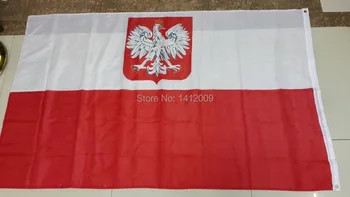 

Euro sellingFree Shipping 90*150cm Hanging Polish the eagle National Flag Office/Activity/parade/Festival/Home Decoration