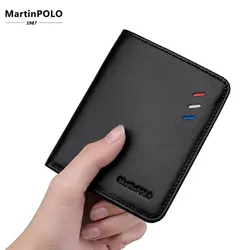 MartinPOLO 2019Men из натуральной кожи короткий кошелек мини ультра-тонкий компактный кошелек из бычьей кожи, с карманом для карт кошелек ручной