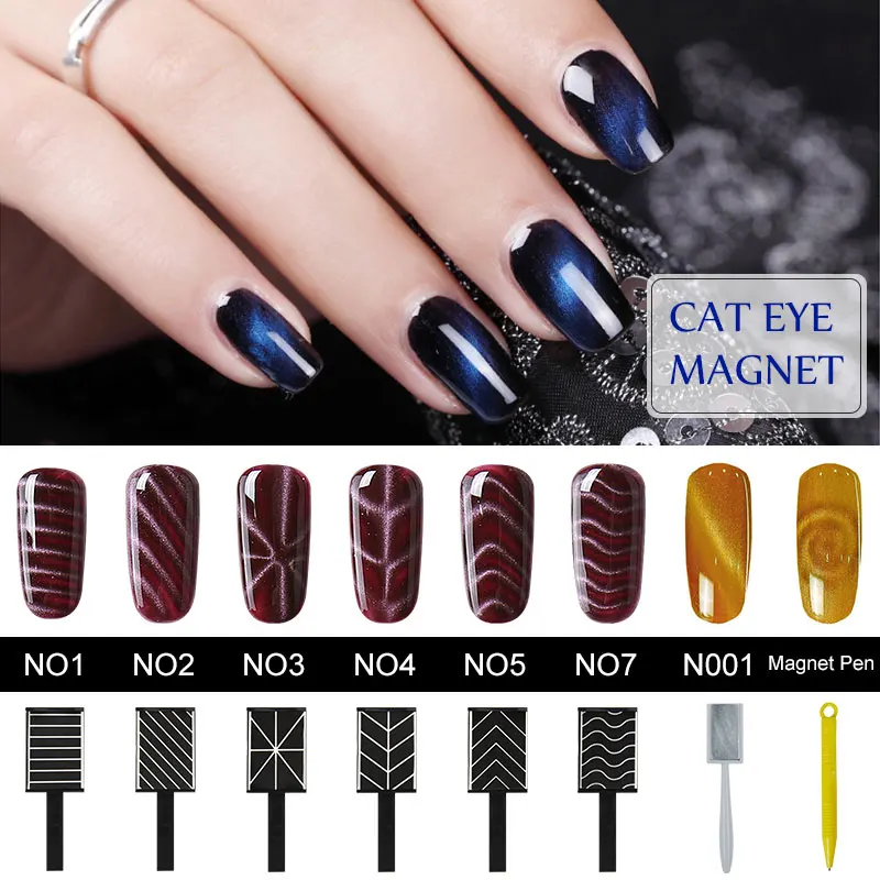 

HNM 1pcs Cat Eye Gel Polish Magnetic Nail Stick Set 3D Cat Eye Effect Magnet for Painting Manicure DIY Tool Varnish