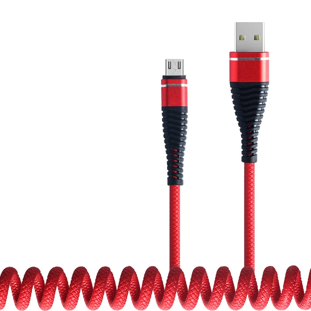 Micro USB, рыбий хвост, пружина, прочный кабель для передачи данных, быстрая зарядка для телефона Android, для Mp4, Mp3, Usb, Micro Usb для камеры, кабели для передачи данных