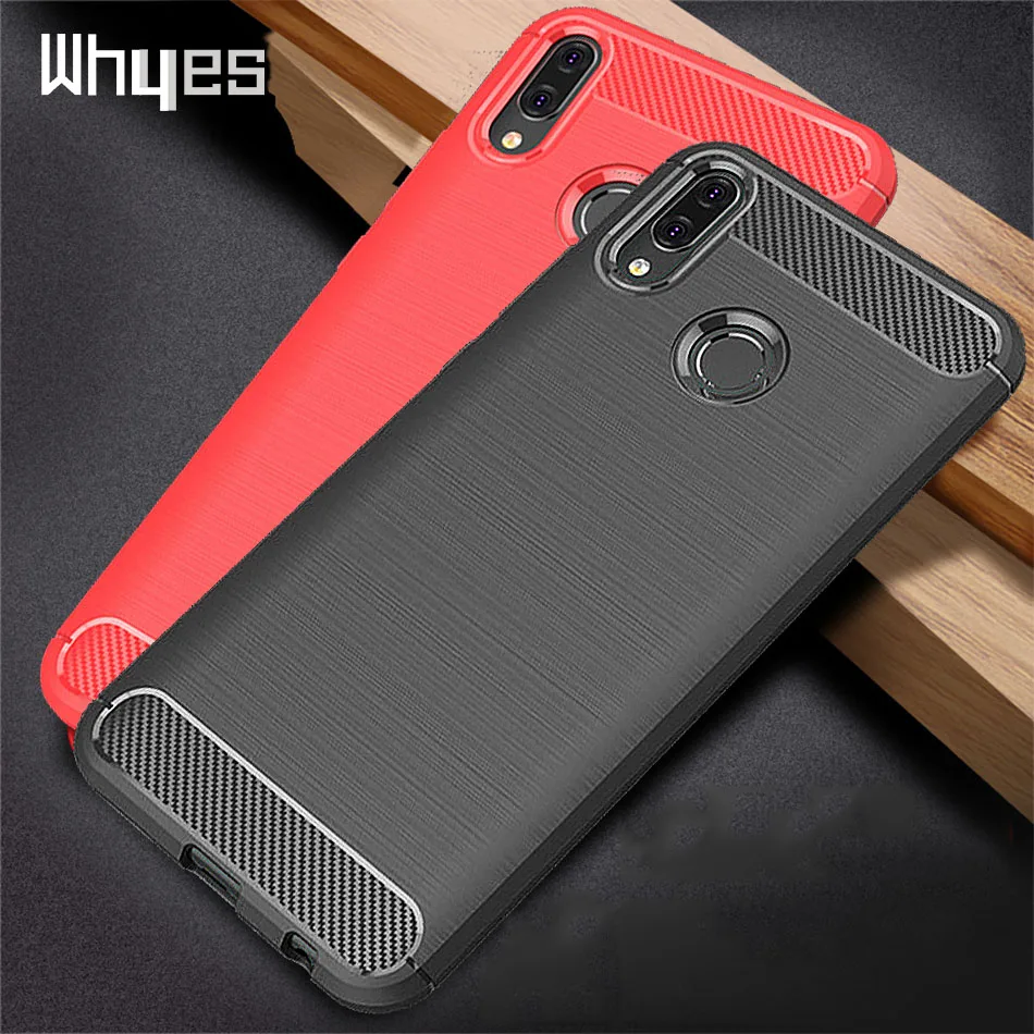 

Whyes Silicone Case For Huawei Enjoy 9 Plus Enjoy 9E ShockProof Fitted Carbon Fiber Soft TPU Phone Cover For Huawei Enjoy 9 Case