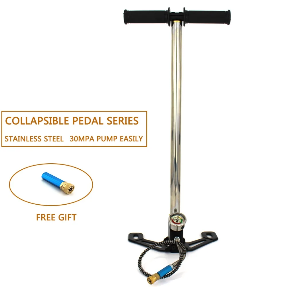 

Paintball Scuba HPA Tank High Pressure Pump with Filter 4500PSI Three Stage PCP Pump Air Filling Car Bicycle Stainless Steel