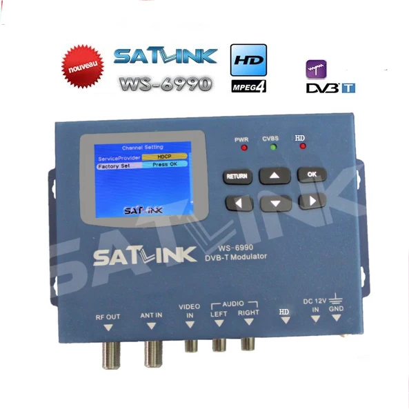 Hdmi модулятор Satlink WS-6990 HDAV вход одноканальный DVB-T модулятор компактный и настенный WS6990 dvb-t метр