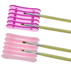 Дизайн ногтей Расчёски для волос держатель ручки стоят Макияж Дизайн ногтей Кисточки ручки Инструменты прозрачный, розовый, розовый