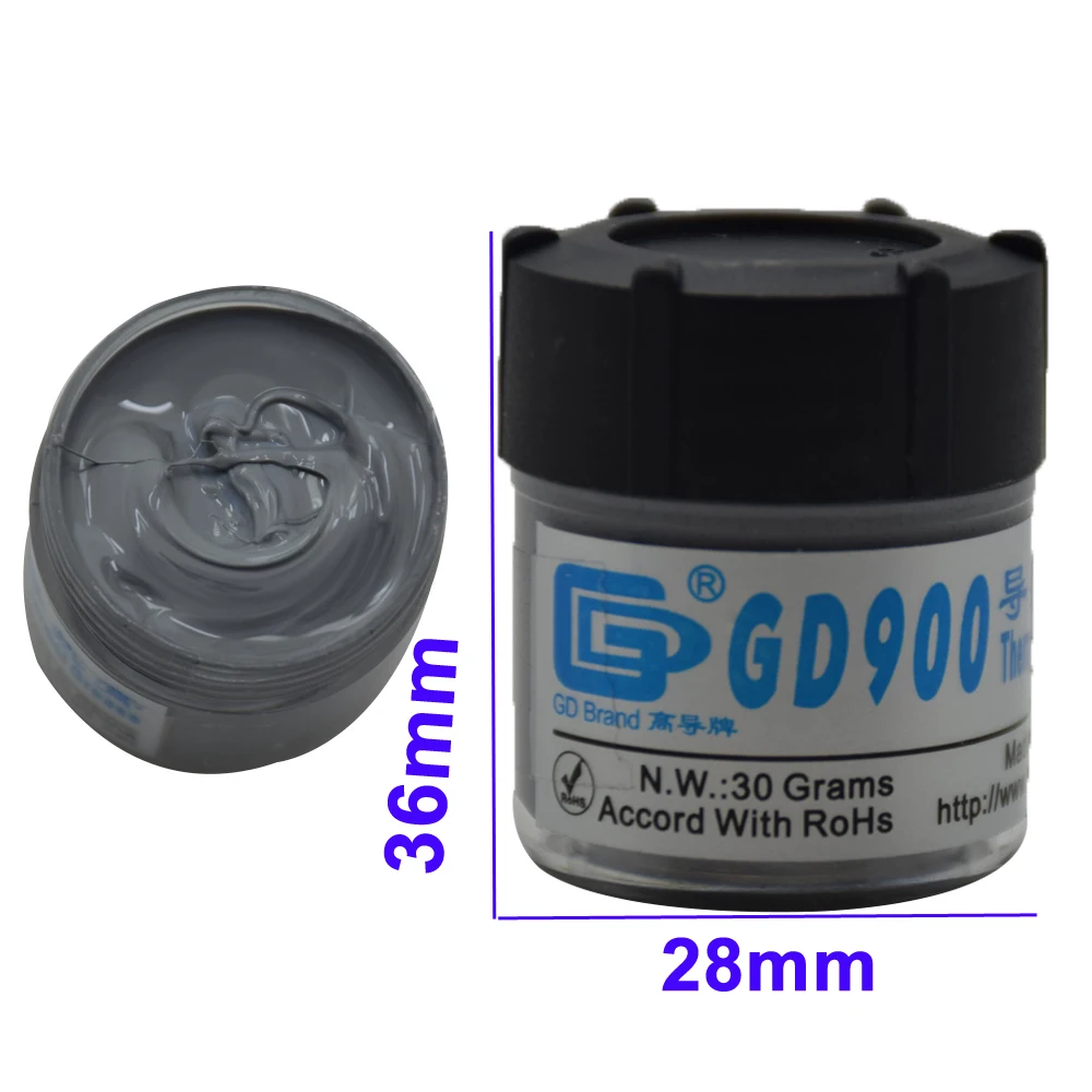 Silicone Dissipador de Calor Composto para Cpu gd Cinza Nano Gd900 Contendo Prata Condutividade Térmica Pasta Graxa 48 w M-k 30g - Imagem 3